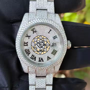 Luxury Women's Diamond <b>Watch</b> Stainless Steel Round <b>Case</b> Analog Quartz Roman Numeral Dial Sapphire Crystal Deployment Clasp - Product Image 1