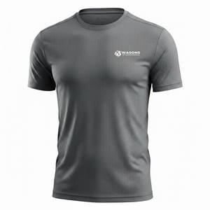T-shirt en polyester à séchage rapide pour activités de plein air et fitness estival, couleur unie tendance - Product Image 1