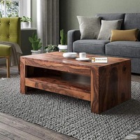 Table basse moderne en bois pour salon, table à café de luxe avec étagère de rangement, meuble central pour la maison