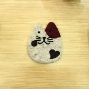 Cute Kitty Fabric <b>Coaster</b> Set harming Cat Face <b>Coasters</b> Soft Paws Felt <b>Drink</b> <b>Coasters</b> - Product Image 1