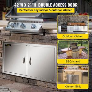 Armadio commerciale per cucina all'aperto doppio 42W X 21H pollici in acciaio inox barbecue porte di accesso per isola stazione di grigliatura - Product Image 2