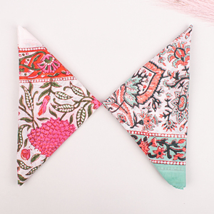 Foulard carré en coton à motifs floraux ethniques, respirant, doux pour la peau, multi-usage, printemps-été, mouchoir, bracelet, attache-cheveux - Product Image 4