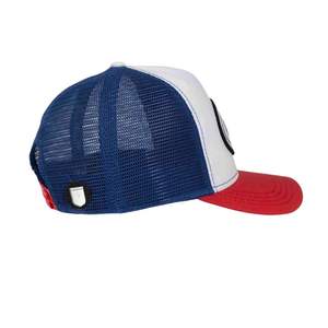 Gorra Trucker de Tres Tonos Rojo, Azul y Blanco, con Logotipo Personalizado, Malla de Alta Calidad, Cierre a Presión, para Fanáticos del Deporte y Equipos - Product Image 2