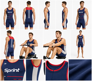 Maillot et short d'aviron sur mesure Unisuit une pièce pour les équipes d'aviron du collège et du club - Product Image 6
