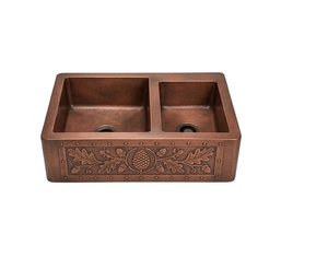 Évier en cuivre antique de forme irrégulière, style traditionnel, couleur personnalisable, logo, lavabo de salle de bain, best-seller pour hôtels et villas, PEETAL - Product Image 6