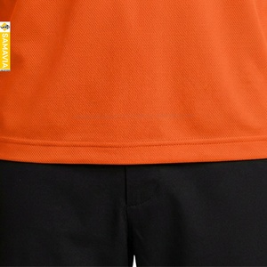 SAMAVIA Men's <b>Orange</b> Short Sleeve <b>Polo</b> Shirt Breathable Pique Knitted Casual Solid Color Regular Fit RTP Manufacturer - Product Image 5