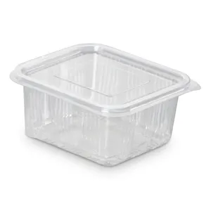 Conteneur jetable transparent en PET RIB de 500 ml – Boîte alimentaire en plastique transparente à charnière pour la restauration à emporter et les services alimentaires - Product Image 1