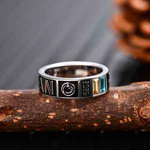 Anillo de Graduación Universitario Personalizado BOJ School Ring 054, Anillo de Colegio Secundario para Ella, con Piedra de Nacimiento, Plata 925, ¡Oferta! - Product Image 3