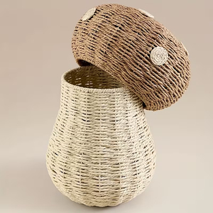 Cesta de Almacenamiento de Seagrass Tejida a Mano de Alta Calidad con Tapa, Elegante Cesta para Juguetes de Niños, Decoración para el Hogar - Product Image 3