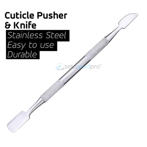 Pousse-cuticules en métal pour salon, outil professionnel de manucure et pédicure, en acier inoxydable - Product Image 3