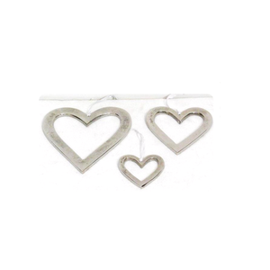 Adornos Colgantes de Corazón de Metal Hueco, Marcos Decorativos Plateados Texturizados, Múltiples Tamaños, Cuerdas, Portátiles, Duraderos, Ecológicos, para el Hogar - Product Image 3
