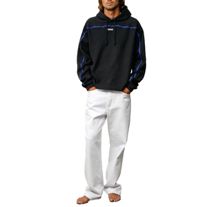 Nouveau sweat à capuche ovale pour homme, coupe ample, en mélange de coton et polaire, ajustement décontracté, logo personnalisé sur le devant, fabricant OEM ODM marque privée - Product Image 2