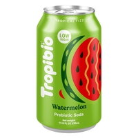 Vente en gros de boissons gazeuses prébiotiques fruitées Tropibio de haute qualité du Vietnam, 330 ml, certifiées HACCP, 24 canettes/carton, faible teneur en sucre