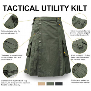 Kilt Escocés Utilitario para Hombre - Kilt Híbrido Irlandés Táctico Plisado de 23 Pulgadas de Largo con Bolsillos - Product Image 3