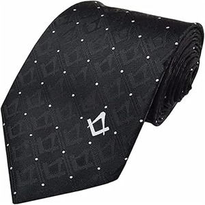 Corbata Masónica de Seda Tejida para Masones con Escuadra y Compás, Azul, Tipo de Tela 100% Poliéster - Product Image 2