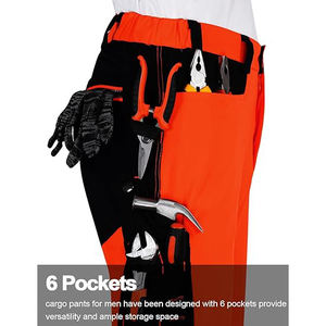 กางเกงคาร์โก้สะท้อนแสง Hivis สวมใส่สบาย ทนทาน เหมาะสำหรับงานก่อสร้าง ชุดทำงานสำหรับผู้ชาย - Product Image 4