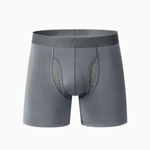 Men's Solid Color Cotton Boxer Briefs Mid Waist Elastic Breathable Casual Short Shorts Gray Green <b>White</b> Red Yellow Black Blue - Product Image 4