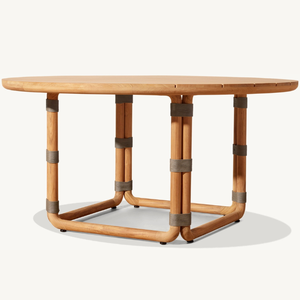 Table ronde en teck écologique, en promotion, idéale pour une utilisation intérieure durable. - Product Image 3