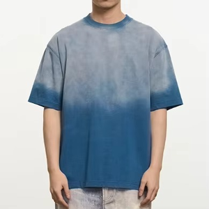 Camisetas Lisas de Algodón 100% Sólido, Estilo Oversize, de Alto Gramaje, Lavado Ácido, Desgastadas, para Hombre, Venta al por Mayor - Product Image 2