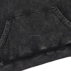 Sweat à capuche en molleton 100% coton de qualité supérieure, coupe oversize, épaules tombantes, broderie logo personnalisé, effet délavé à l'acide, avec poches, pour fabricants - Product Image 4