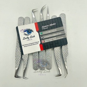 Pinzas para Extensión de Pestañas EET Personalizables con Etiqueta Privada, Plateadas, con Múltiples Purpurina, de Acero Inoxidable, Agarre Puro, Punta de Volumen Alta - Product Image 6