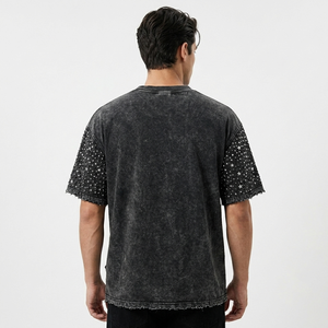 Camiseta sin mangas con estampado gráfico de diamantes de imitación personalizados, 100% algodón jersey, tela suave, nuevo diseño moderno, para unisex. - Product Image 4