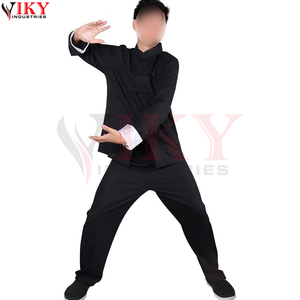 Uniforme d'arts martiaux de qualité supérieure, fabrication directe en usine, vente en gros personnalisée, noir et blanc, uniforme traditionnel de Kung Fu - Product Image 3