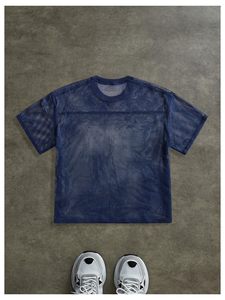 Custom Men Football Jersey Shirt Breathable <b>Mesh</b> <b>Short</b> Sleeve Crew Neck Number Print Sports Tee OEM Bulk - Product Image 2