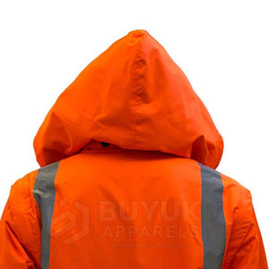 Chaqueta de Seguridad Reflectante Impermeable y Transpirable de Alta Visibilidad 100% Poliéster para Trabajos de Infraestructura e Industriales - Product Image 6