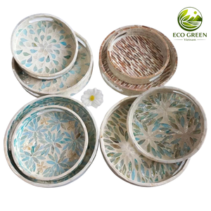 Plateau en nacre de haute qualité, coquille de mer naturelle du Vietnam, plat de service fait main, plateau décoratif, vente en gros, prix compétitif - Product Image 5