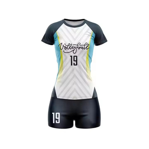 Ensemble d'uniformes de volley-ball personnalisés à manches courtes, taille plus, unisexe, avec sublimation et logo frontal - Product Image 5