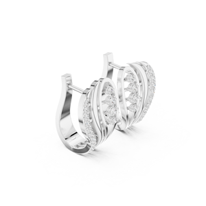 Boucles d'oreilles créoles Bali en argent sterling 925 avec zircon en grappe céleste, bijoux de créateur chics pour femme - Product Image 4