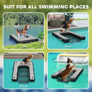 Rampa Gonfiabile per Cani da Barca, Antiscivolo, Sicura e Facile da Usare, per Animali fino a 130 kg, Struttura per Divertimento Acquatico per Moli e Laghi - Product Image 4