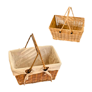 Panier de rangement en rotin écologique avec cadre de support et doublure en coton – Fabriqué au Vietnam - Product Image 1