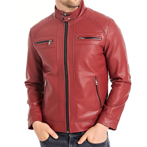 High Street Vintage Striped Leather <b>Jacket</b> for <b>Men</b> American Style Splendid Feeling Windbreaker with Stand <b>jacket</b> for <b>men</b> - Product Image 6