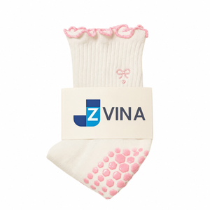 Wholesale Womens Youth White Anti-Slip Crew Pilates Grip Custom Breathable Dance Yoga <b>Running</b> Gym Pilates Sports <b>Socks</b> - Product Image 1