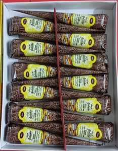 Pâte de henné brun foncé en cône pour l'art corporel et les tatouages temporaires, lot de 12 pièces de 25 g chacune, matériau végétal naturel - Product Image 3
