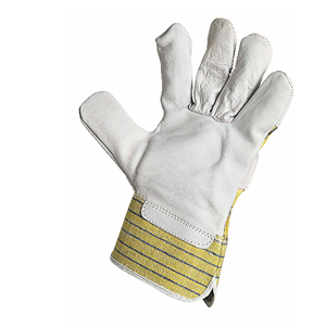 Gants de travail en cuir de vache résistants à la chaleur Vantrex Industries, bleu et blanc, résistants à l'abrasion, usage général, niveau de protection contre les coupures ANSI/ISEA 1 - Product Image 5