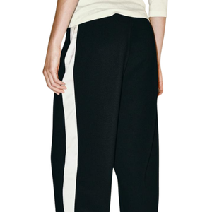 Pantalon large pour femme à rayures latérales, coupe décontractée, taille haute, ample, décontracté, personnalisable OEM, bas de tenue streetwear tendance - Product Image 4