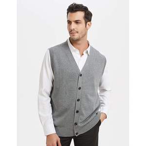 2025 <b>Men's</b> Lightweight Thermal Cardigan <b>Sweater</b> <b>Vest</b> Solid Knitted Vintage Decoration for Winter - Product Image 3