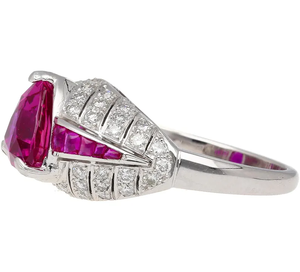 Geometric Lab Created Cocktail <b>Ring</b> with Pave Diamonds Hiphop Style Women's Engagement Jewelry 18k Gold Plated 925 Silver - Product Image 1