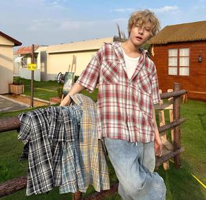 Camisas a Cuadros Casuales para Hombre, Estilo Urbano, Manga Corta, Holgadas, con Botones, Ecológicas, de Secado Rápido, Poliéster/Algodón, Antiarrugas - Product Image 6