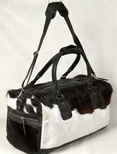 กระเป๋าเดินทางหนังวัวแท้ขนสัตว์แบบหรูหรา กระเป๋าถือแบบดัฟเฟิลสำหรับวันหยุดสุดสัปดาห์ กระเป๋าเดินทางขึ้นเครื่องบิน ผู้จัดจำหน่ายสั่งซื้อจำนวนมาก LHTB-0084 - Product Image 4