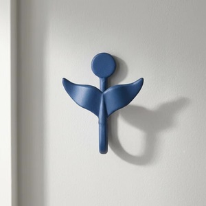 Porte-manteau mural multifonction en fonte bleu roi foncé, motif queue de baleine, design anti-rouille, crochet unique - Product Image 3