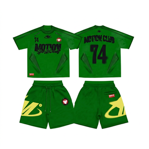 Conjunto Deportivo CLUB para Hombre, Camiseta de Manga Corta con Pantalones Cortos a Juego, Secado Rápido, Cuello Redondo, Poliéster, Ropa de Verano - Product Image 5