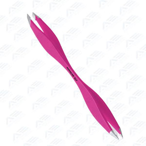 High-Quality Precision Beauty Tools <b>for</b> Professional Salon Use Wholesale Custom Color Stainless Steel Slanted Eyebrow Tweezers - Product Image 3
