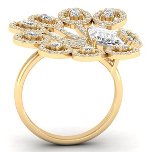Bagues de fiançailles REYES, nouveau design, or massif 14 carats, diamants HPHT CVD cultivés en laboratoire, prix de gros, bijoux fins, cadeau pour elle - Product Image 4