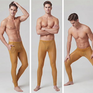 Leggings transparents sexy pour hommes, 100% polyester, legging en maille transparente, pantalon en maille transparente à taille élastique pour hommes - Product Image 6