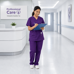 Uniforme Médico para Personal Hospitalario Femenino, Conjunto de Blusa de Manga Corta con Cuello en V y Pantalones con Cintura Elástica, Ropa de Trabajo Transpirable para el Sector Sanitario - Product Image 2