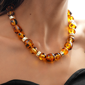 Collar de Cuentas Hecho a Mano, Estilo Dopamina, con Cuentas de Resina Multicolor, Gargantilla, Accesorio Artesanal - Product Image 3